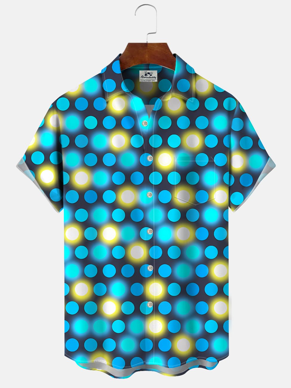 Alohadaddy Polka Dot Button Pocket Casual Short Sleeve Shirt