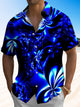 Alohadaddy Leaf Plant Button Pocket Casual Short Sleeve Shirt