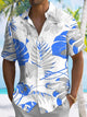 Alohadaddy Plant Leaves Button Pocket Casual Short Sleeve Shirt