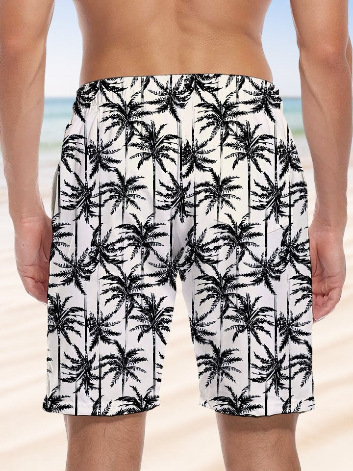 Alohadaddy Plant Coconut Tree Pocket Leisure Beach Shorts