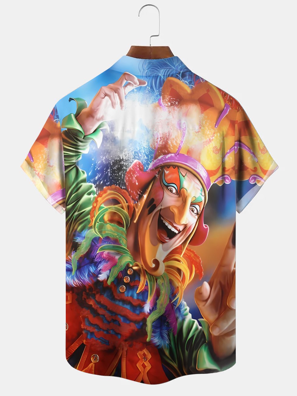 Alohadaddy Carnival Mask Button Pocket Casual Short Sleeve Shirt