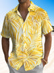 Alohadaddy Plant Coconut Tree Pocket Casual Short Sleeve Shirt