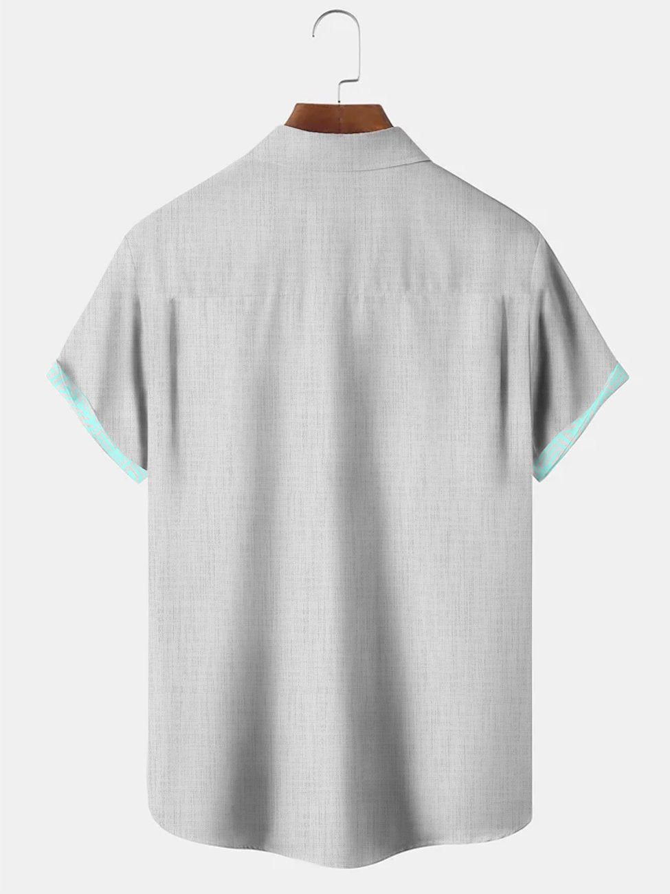 Alohadaddy Geometric Contrast Button Pocket Casual Short Sleeve Shirt