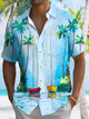 Alohadaddy Beach Sailboat Button Pocket Casual Short Sleeve Shirt