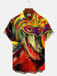 Alohadaddy Carnival Mask Button Pocket Casual Short Sleeve Shirt
