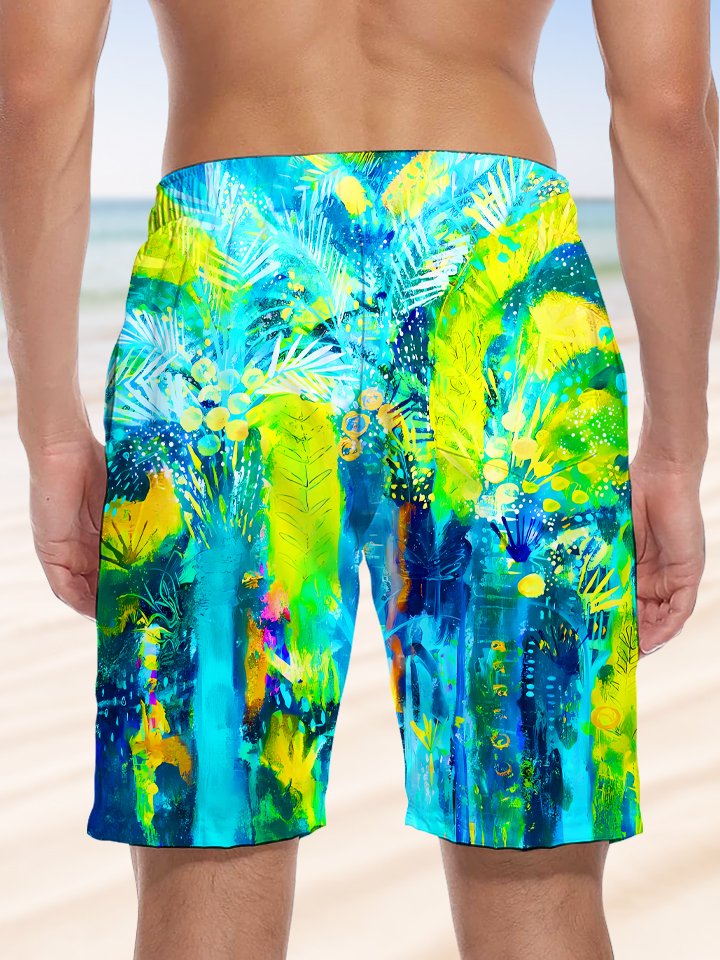 Alohadaddy Plant Flower Pocket Leisure Beach Shorts