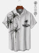 Alohadaddy Coconut Tree Button Pocket Casual Short Sleeve Shirt