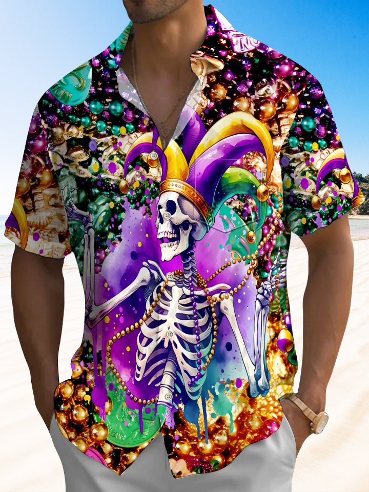 Alohadaddy Carnival Button Pocket Casual Short Sleeve Shirt