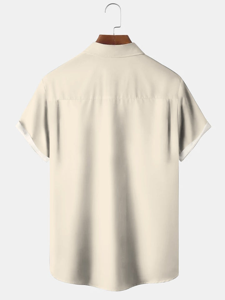 Alohadaddy Plant Flower Button Pocket Casual Short Sleeve Shirt