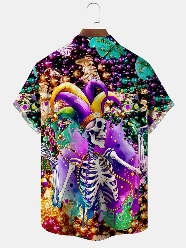 Alohadaddy Carnival Button Pocket Casual Short Sleeve Shirt