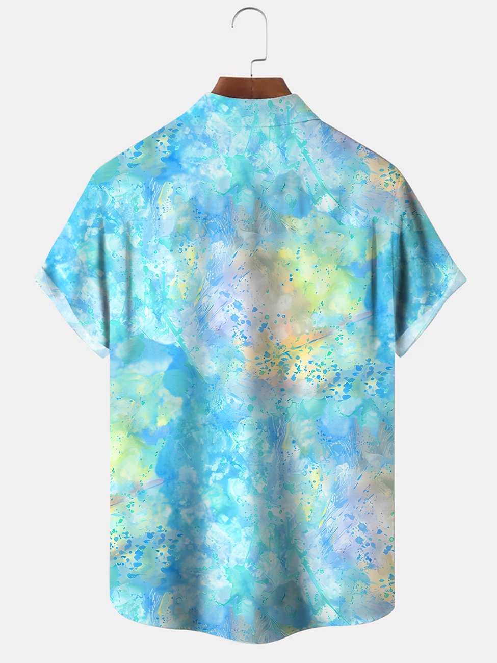 Alohadaddy Artistic Gradient Button Pocket Casual Short Sleeve Shirt