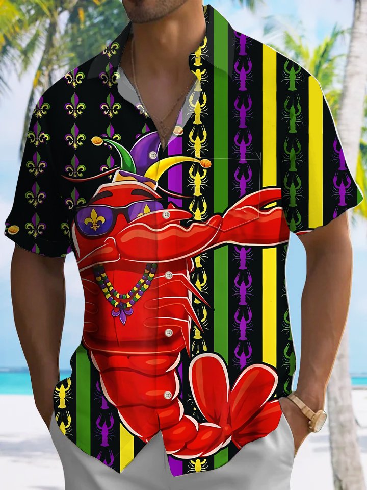 Alohadaddy Carnival Button Pocket Casual Short Sleeve Shirt
