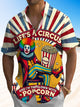 Alohadaddy Clown Popcorn Festival Button Pocket Casual Short Sleeve Shirt