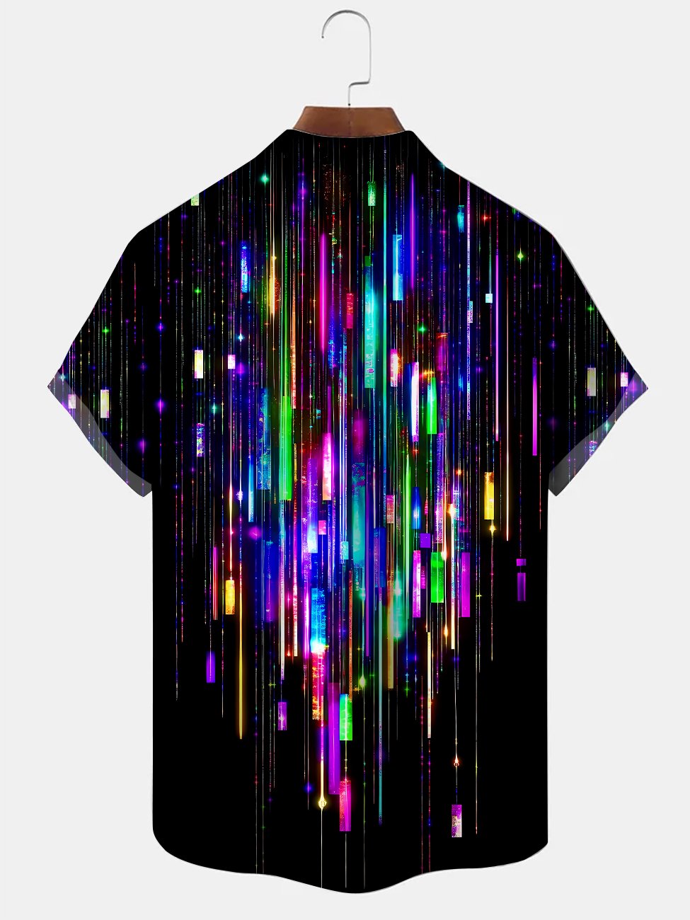 Alohadaddy Geometric Stripes Button Pocket Casual Short Sleeve Shirt