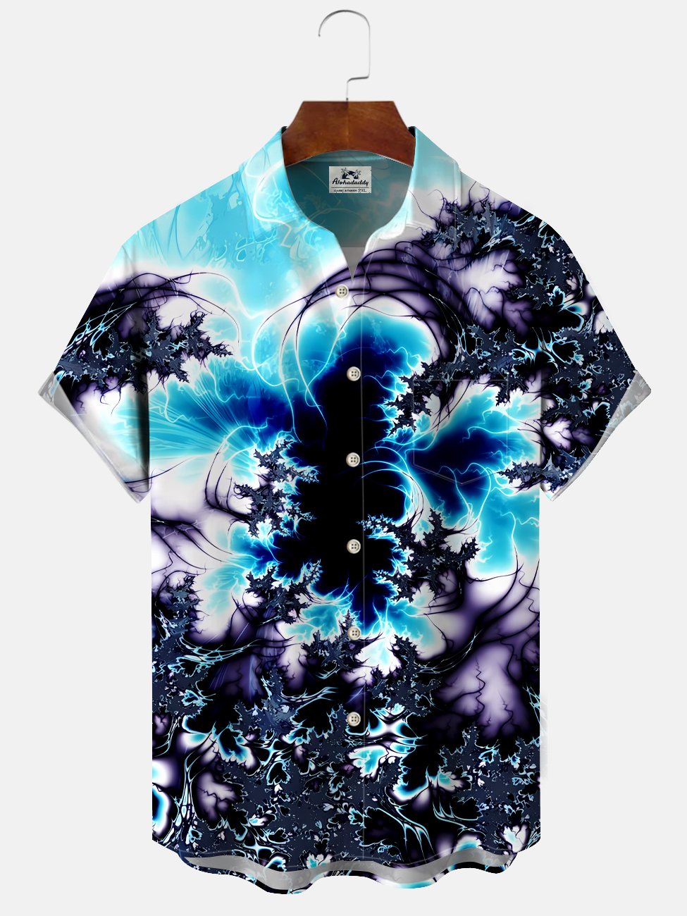 Alohadaddy Geometric Button Pocket Casual Short Sleeve Shirt