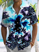 Alohadaddy Geometric Button Pocket Casual Short Sleeve Shirt