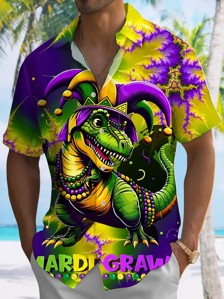 Alohadaddy Carnival Button Pocket Casual Short Sleeve Shirt
