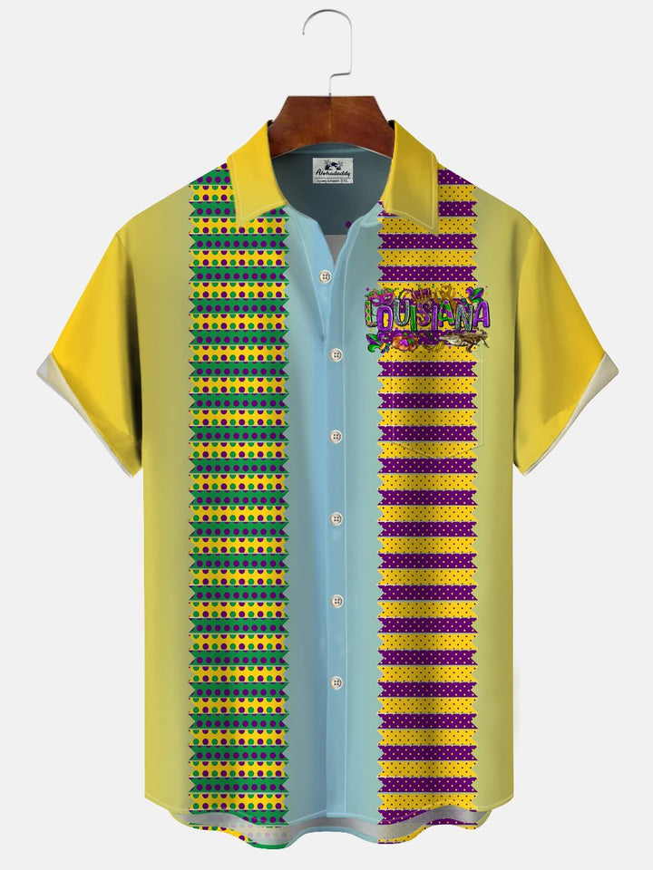 Alohadaddy Carnival Button Pocket Casual Short Sleeve Shirt