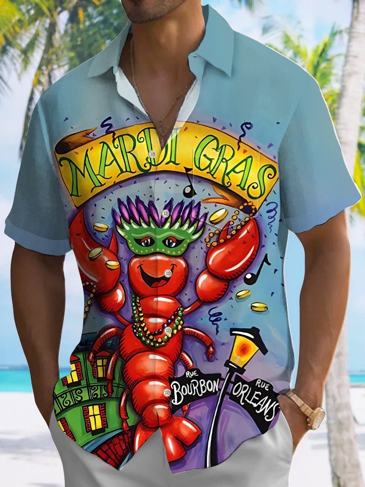 Alohadaddy Carnival Button Pocket Casual Short Sleeve Shirt