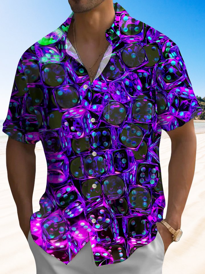 Alohadaddy Game Sieve Button Pocket Casual Short Sleeve Shirt