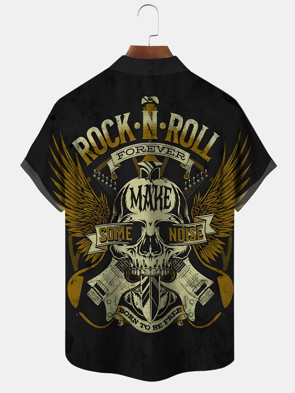 Alohadaddy Music Rock Roll Button Pocket Casual Short Sleeve Shirt