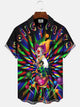 Alohadaddy Carnival Clown Button Pocket Casual Short Sleeve Shirt