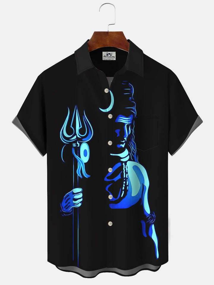 Alohadaddy Comics Aquaman Button Pocket Casual Short Sleeve Shirt