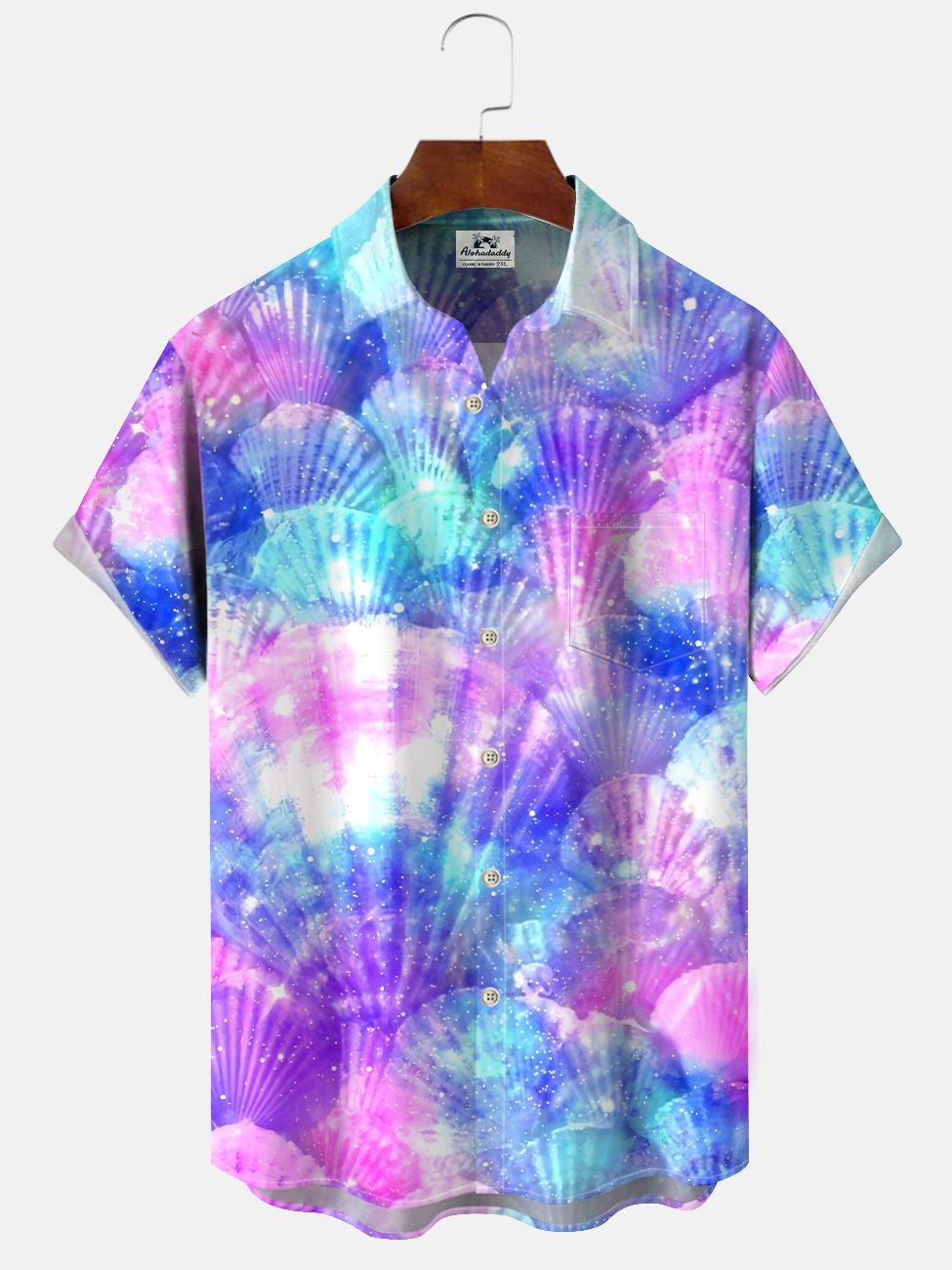 Alohadaddy Ocean Shell Button Pocket Casual Short Sleeve Shirt