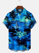 Alohadaddy Plant Coconut Tree Button Pocket Casual Short Sleeve Shirt