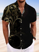 Alohadaddy Plant Asymmetric Button Pocket Casual Short Sleeve Stand Collar Shirt