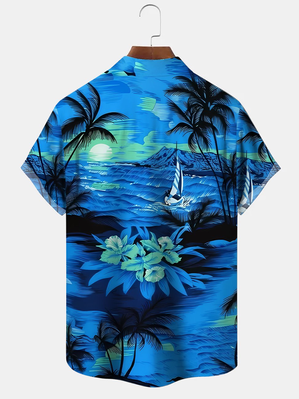 Alohadaddy Plant Coconut Tree Button Pocket Casual Short Sleeve Shirt