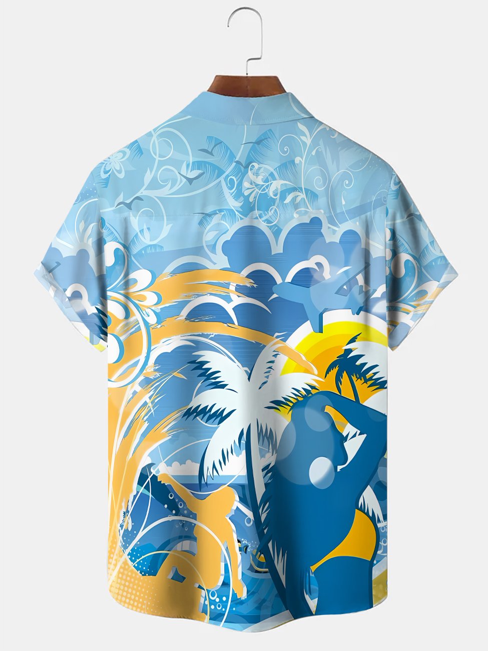 Alohadaddy Coconut Tree Button Pocket Casual Short Sleeve Shirt