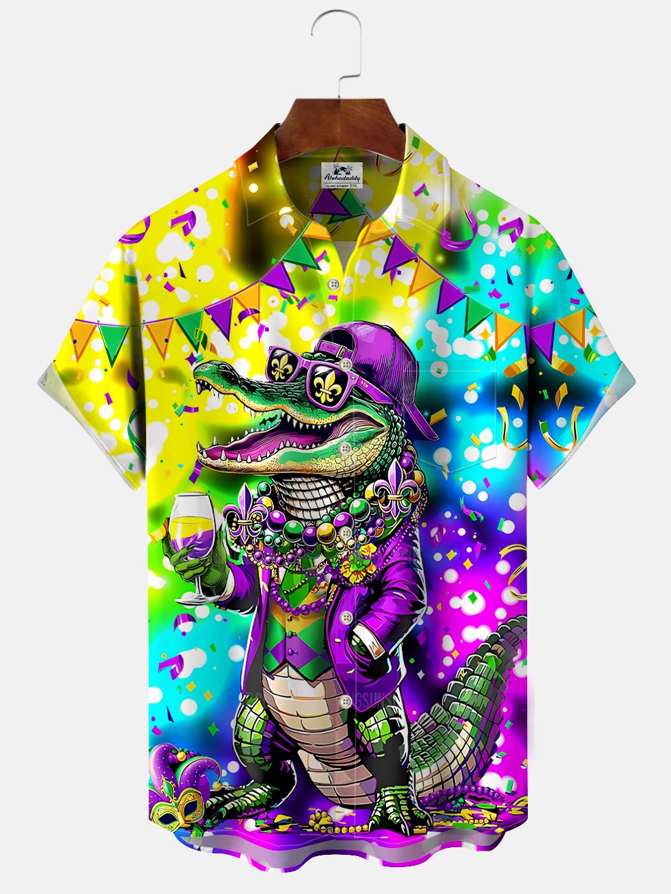 Alohadaddy Carnival Croc Button Pocket Casual Short Sleeve Shirt