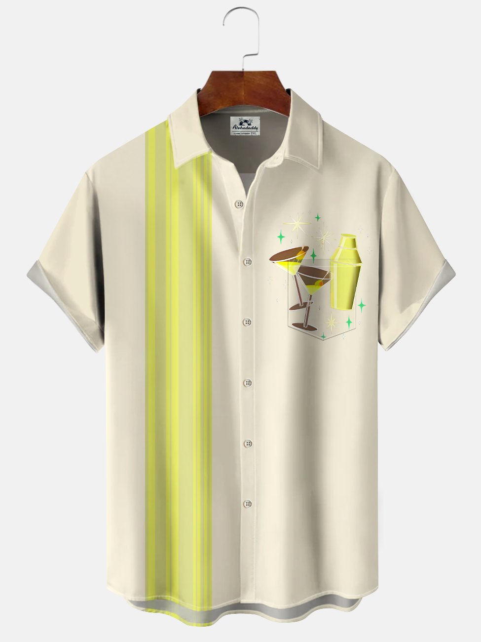 Alohadaddy Beach Cocktail Button Pocket Casual Short Sleeve Shirt