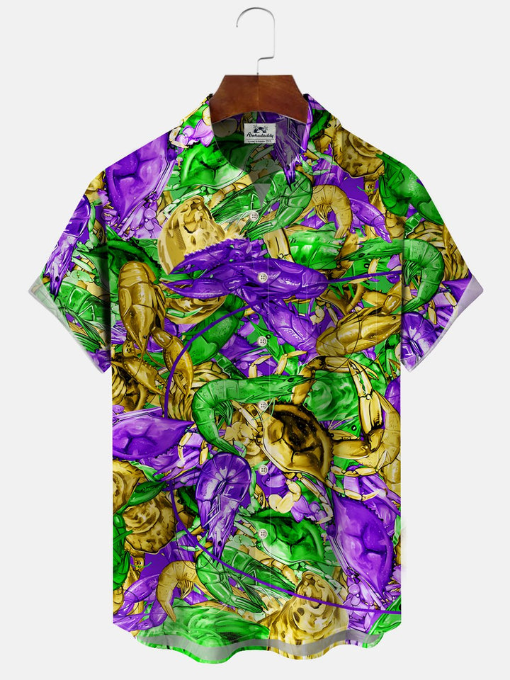 Alohadaddy Carnival Button Pocket Casual Short Sleeve Shirt