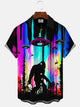 Alohadaddy Festival Gradient Diamond Button Pocket Casual Short Sleeve Shirt