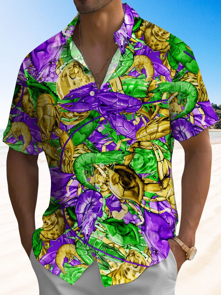 Alohadaddy Carnival Button Pocket Casual Short Sleeve Shirt