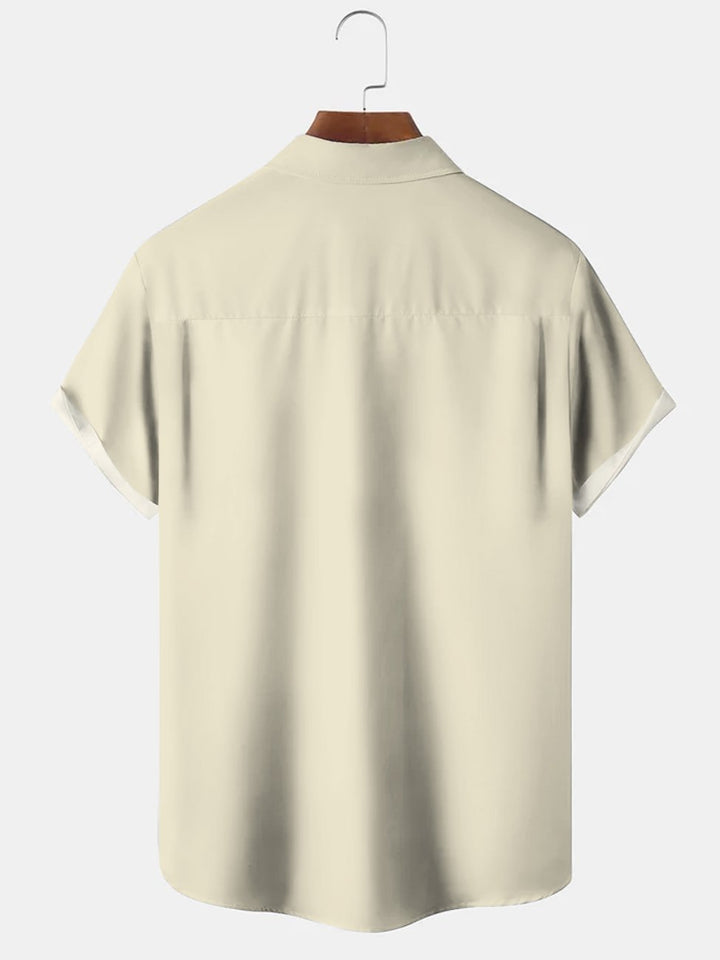 Alohadaddy Beach Cocktail Button Pocket Casual Short Sleeve Shirt