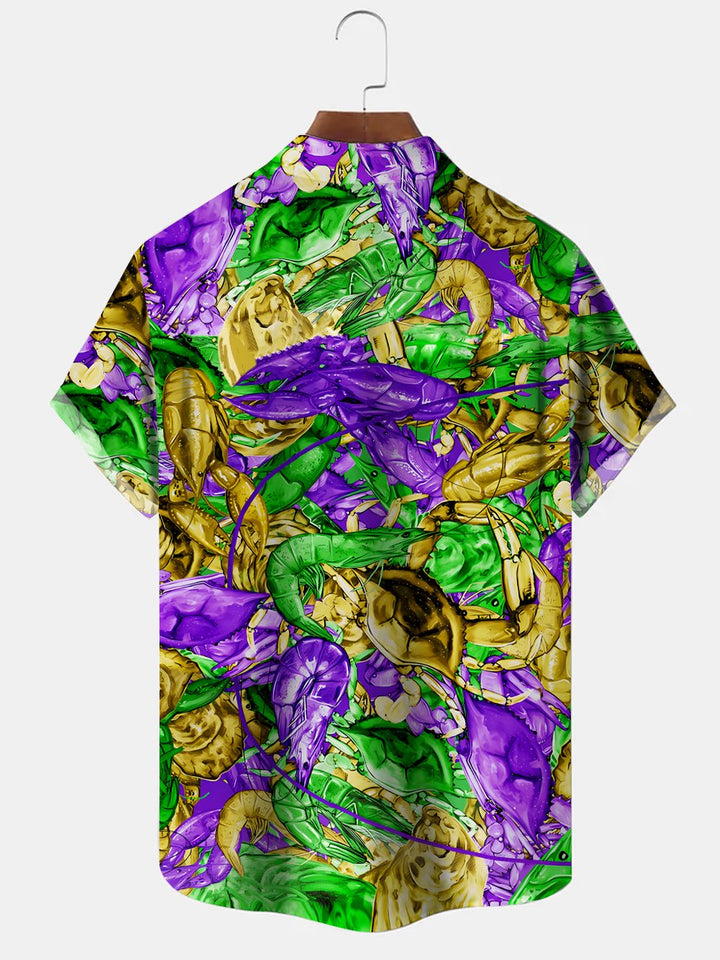 Alohadaddy Carnival Button Pocket Casual Short Sleeve Shirt