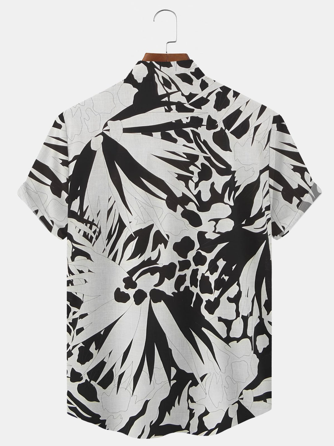 Alohadaddy Plant Button Pocket Casual Short Sleeve Stand Collar Shirt