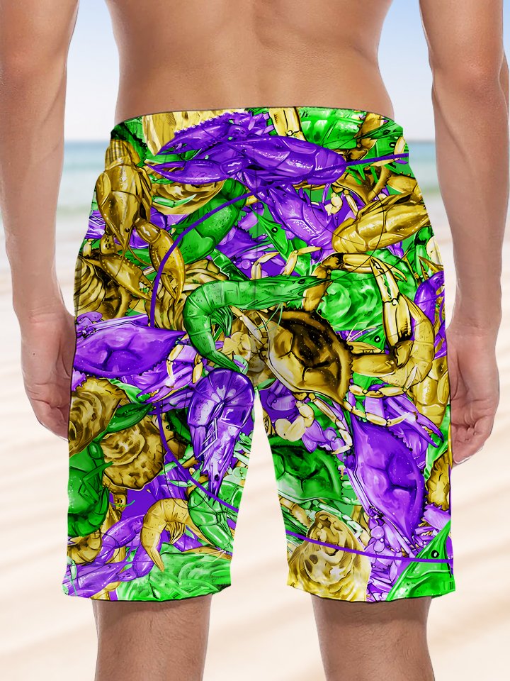 Alohadaddy Beach Pocket Drawstring Casual Shorts