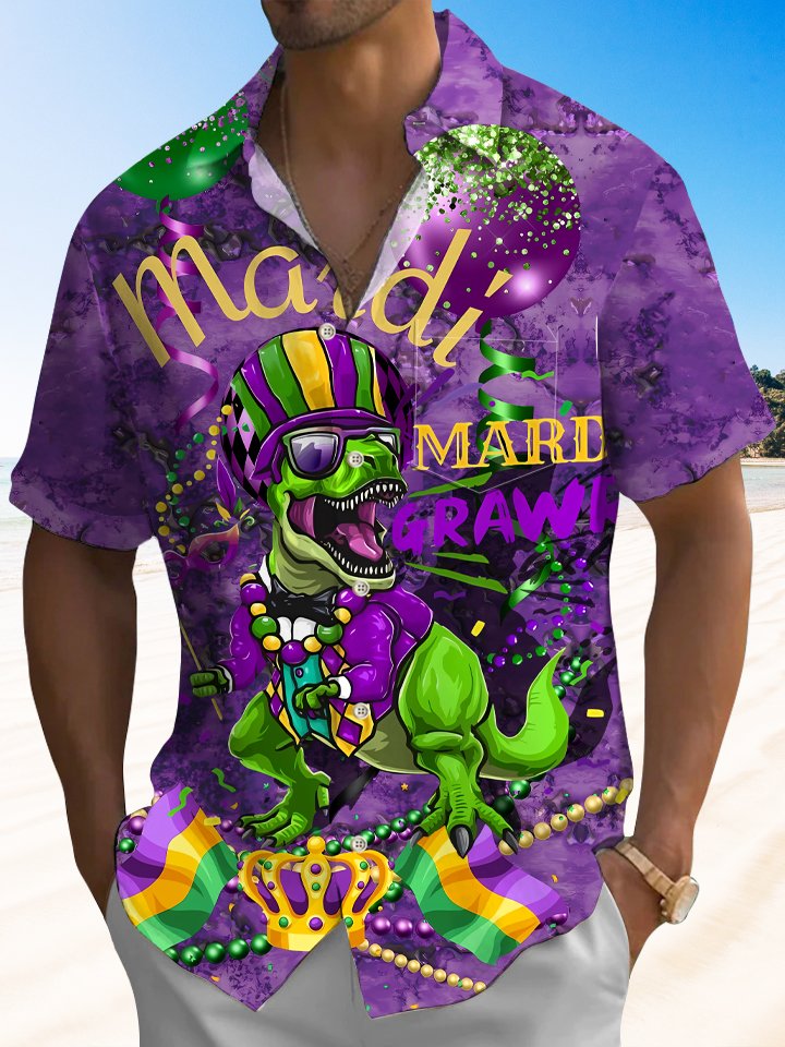 Alohadaddy Carnival Button Pocket Casual Short Sleeve Shirt