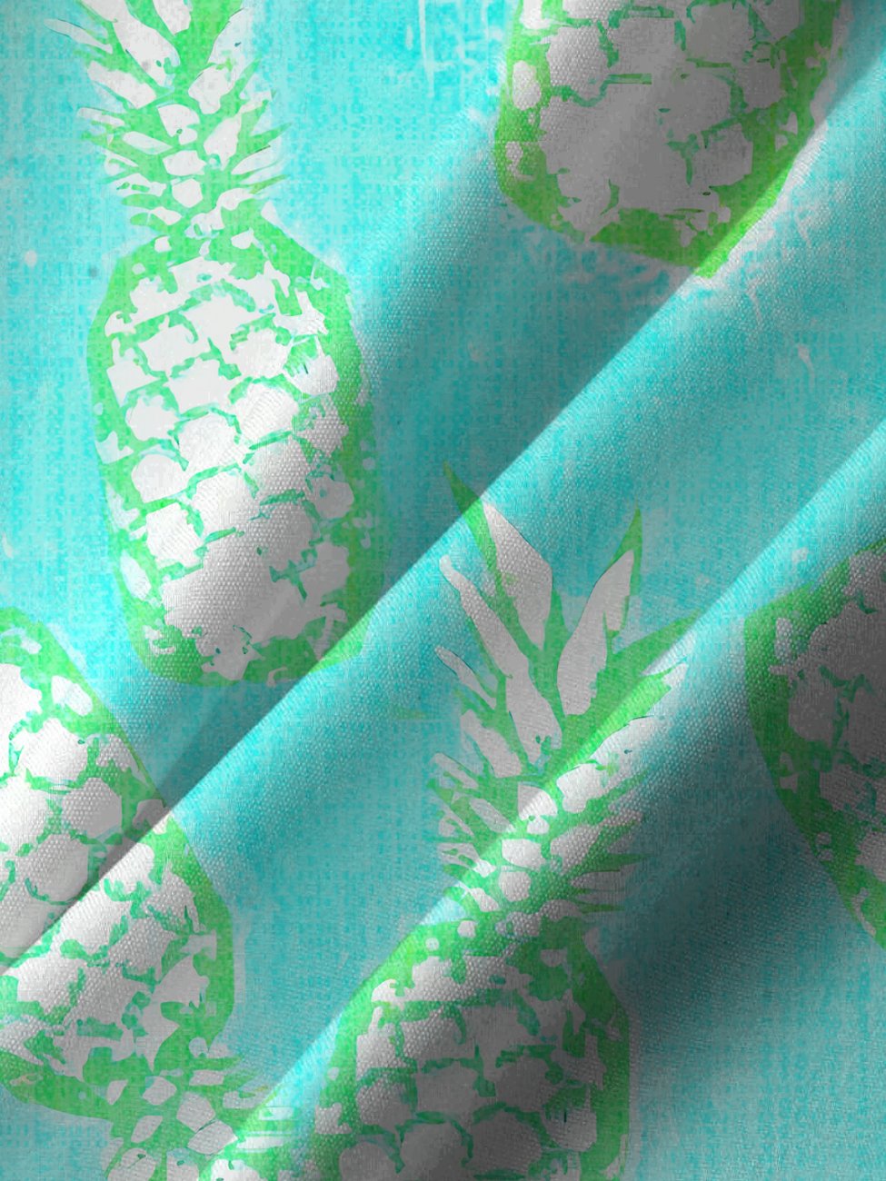 Alohadaddy Fluorescent Pineapple Button Pocket Casual Short Sleeve Shirt