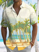 Alohadaddy Beach Coconut Tree Button Pocket Casual Short Sleeve Shirt