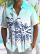 Alohadaddy Gradient Coconut Tree Button Pocket Casual Short Sleeve Shirt