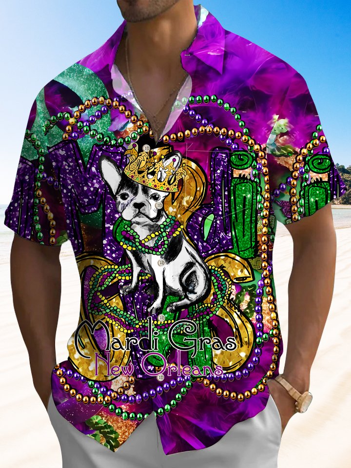 Alohadaddy Carnival Button Pocket Casual Short Sleeve Shirt