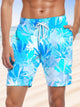 Alohadaddy Plant Coconut Tree Drawstring Pocket Casual Beach Shorts