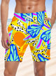 Alohadaddy Plant Flower Beach Drawstring Pocket Casual Shorts