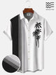 Alohadaddy Bamboo Plant Button Pocket Casual 50S Bowling Short Sleeve Shirt