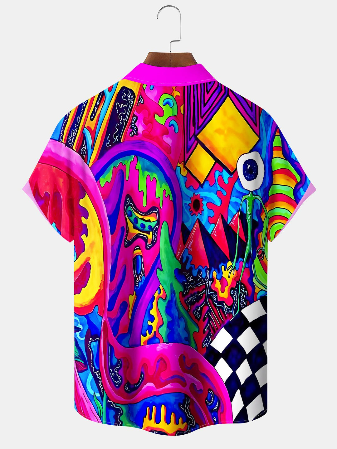 Alohadaddy Abstract Art Button Pocket Casual Short Sleeve Shirt